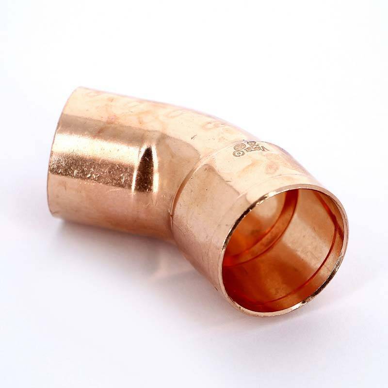 Угол медный 45 градусов однораструбный под пайку Viega 28 мм 101336