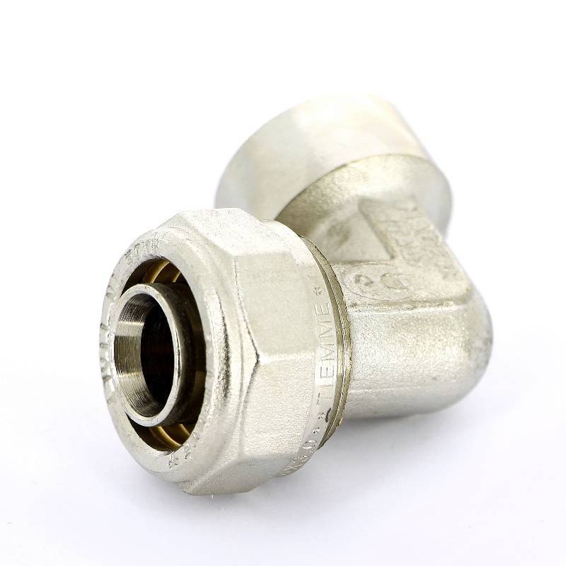 Угольник обжимной Tiemme 26х3/4 внутренняя резьба никелированный 1600034