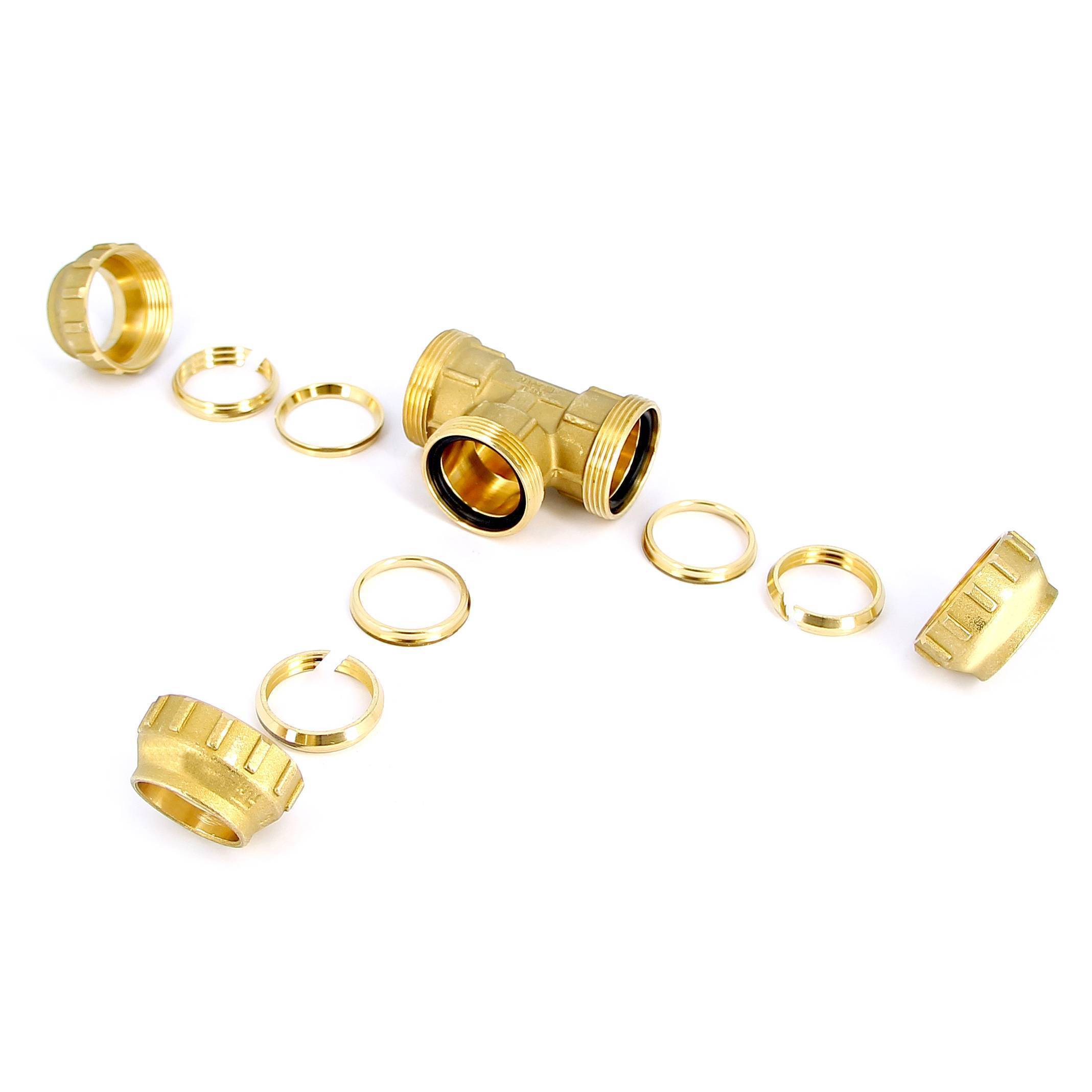 Тройник обжимной Tiemme 20х1/2х20 мм внутренняя резьба 3400043