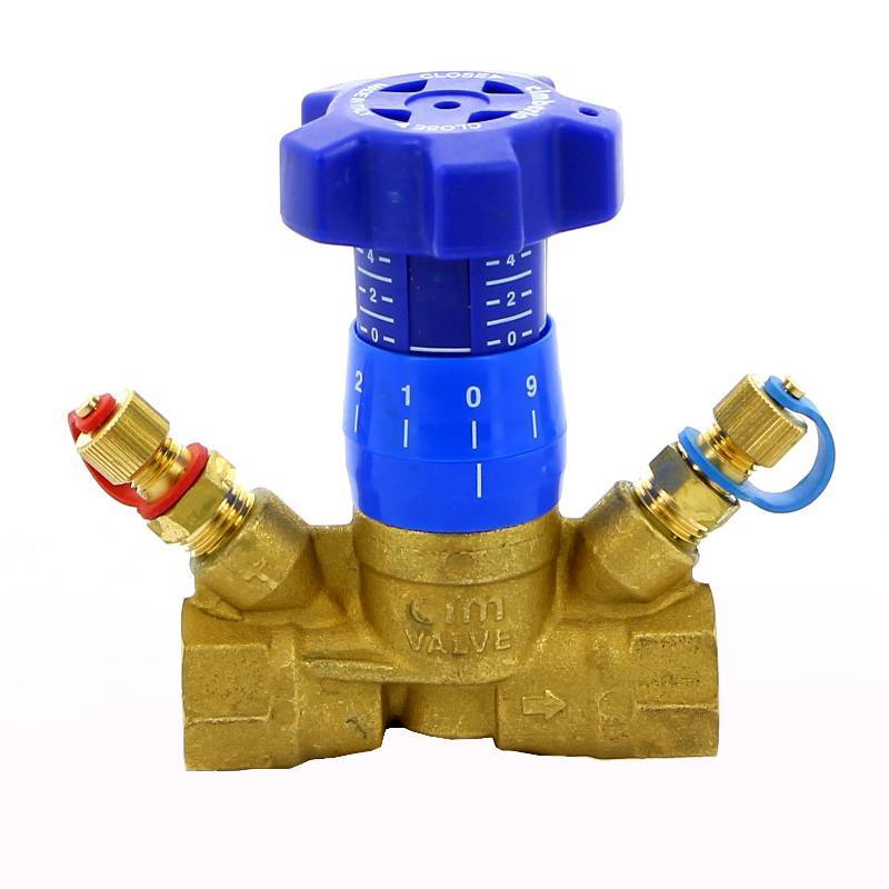 Клапан балансировочный ручной Cimberio CIM 787OT 1/2 ВВ с 2 ниппелями CIM 787OT 1/2