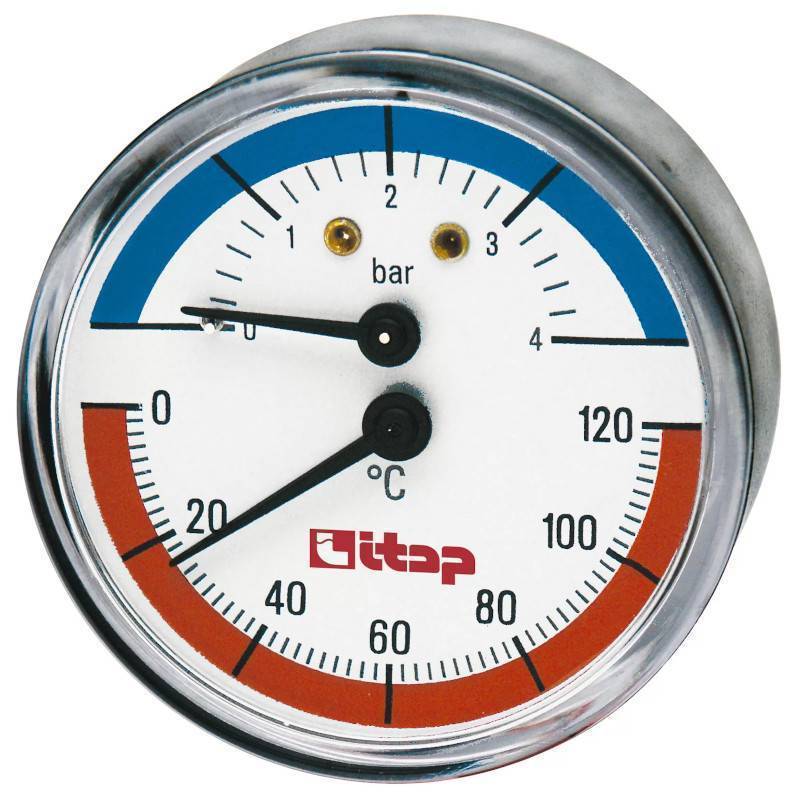 Термоманометр аксиальный ITAP 485 4 бар 120 °C 1/2 485B012