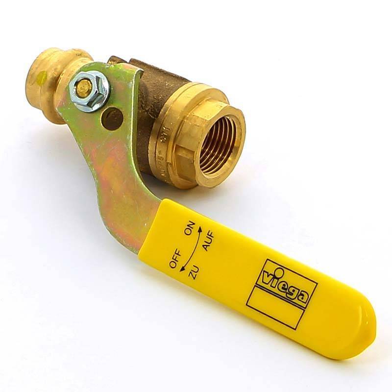 Кран шаровой газовый Viega Profipress G пресс-ВР бронза 18x1/2 587376