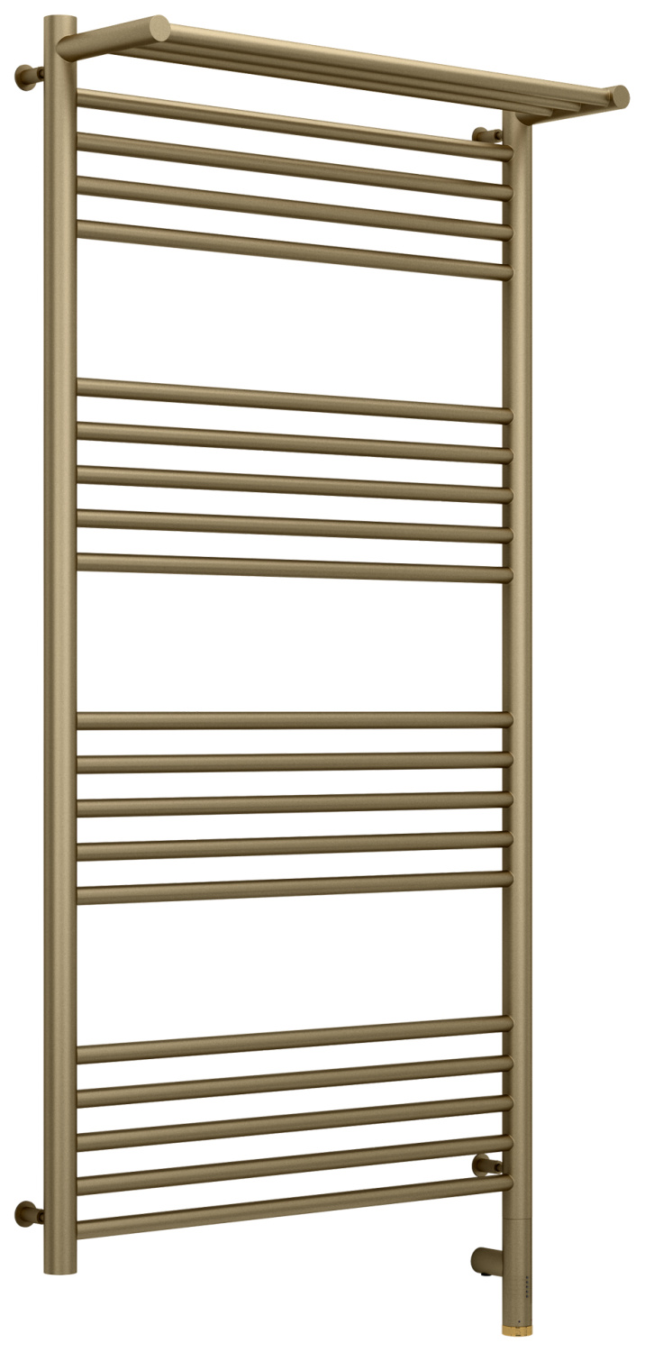 Полотенцесушитель электрический Сунержа Богема 3.0 с полкой 632x1324 мм правый золотой шелк матовый 32-5807-1260