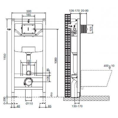 Инсталляция для унитаза OLI 80 с клавишей Slim хром 300572mSl00