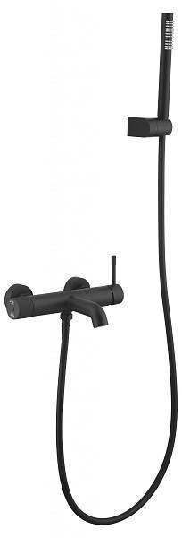 Смеситель для ванны Boheme Uno настенный с душем черный матовый 463-B