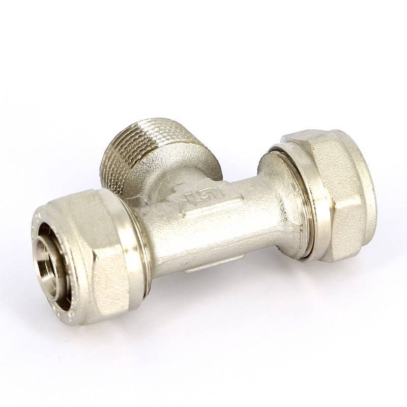 Тройник обжимной Uni-Fitt никелированный 20x3/4x20 наружная резьба 668N7370