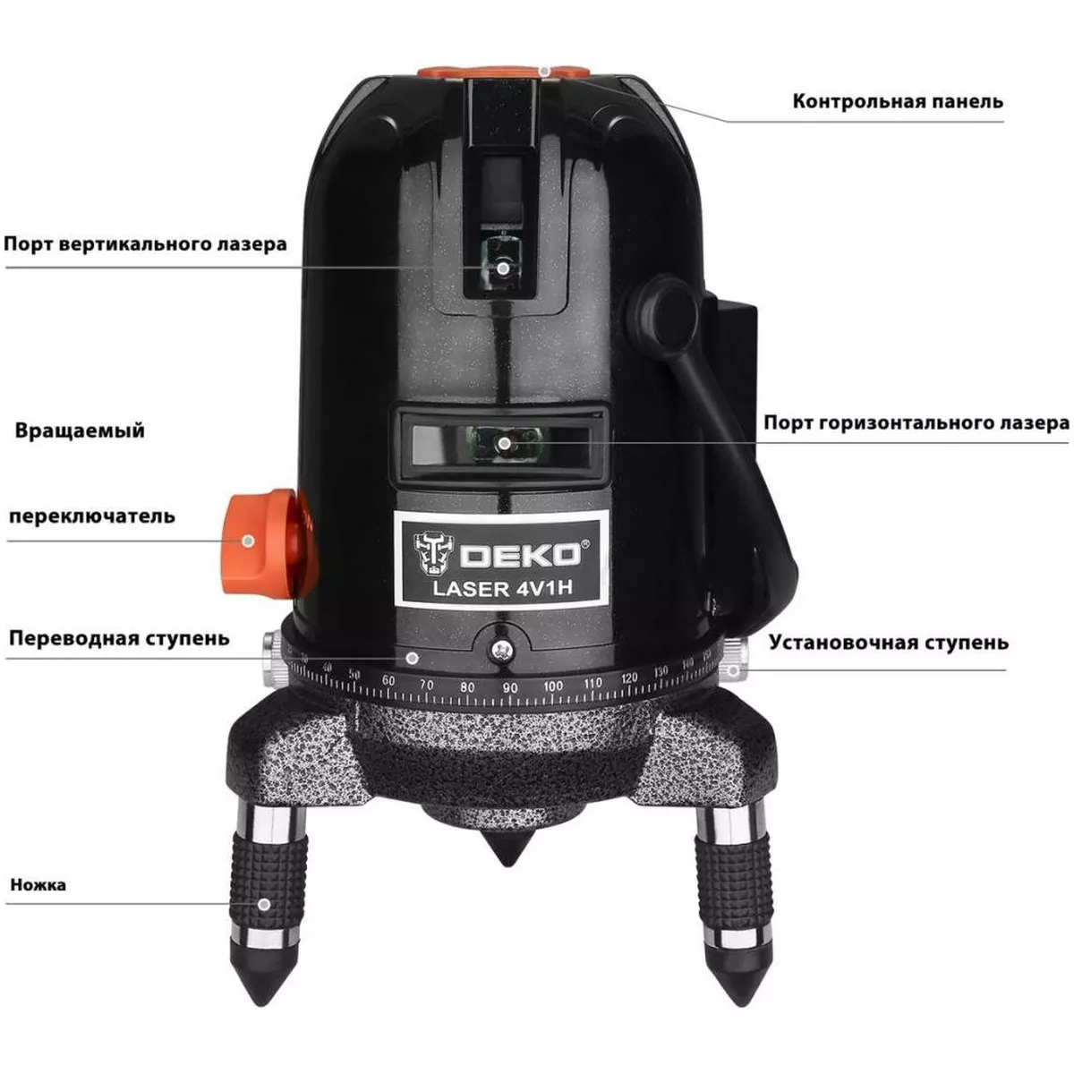 Лазерный уровень DEKO LL57GA SET 2 5 линий зеленый луч сумка штатив 065-0261