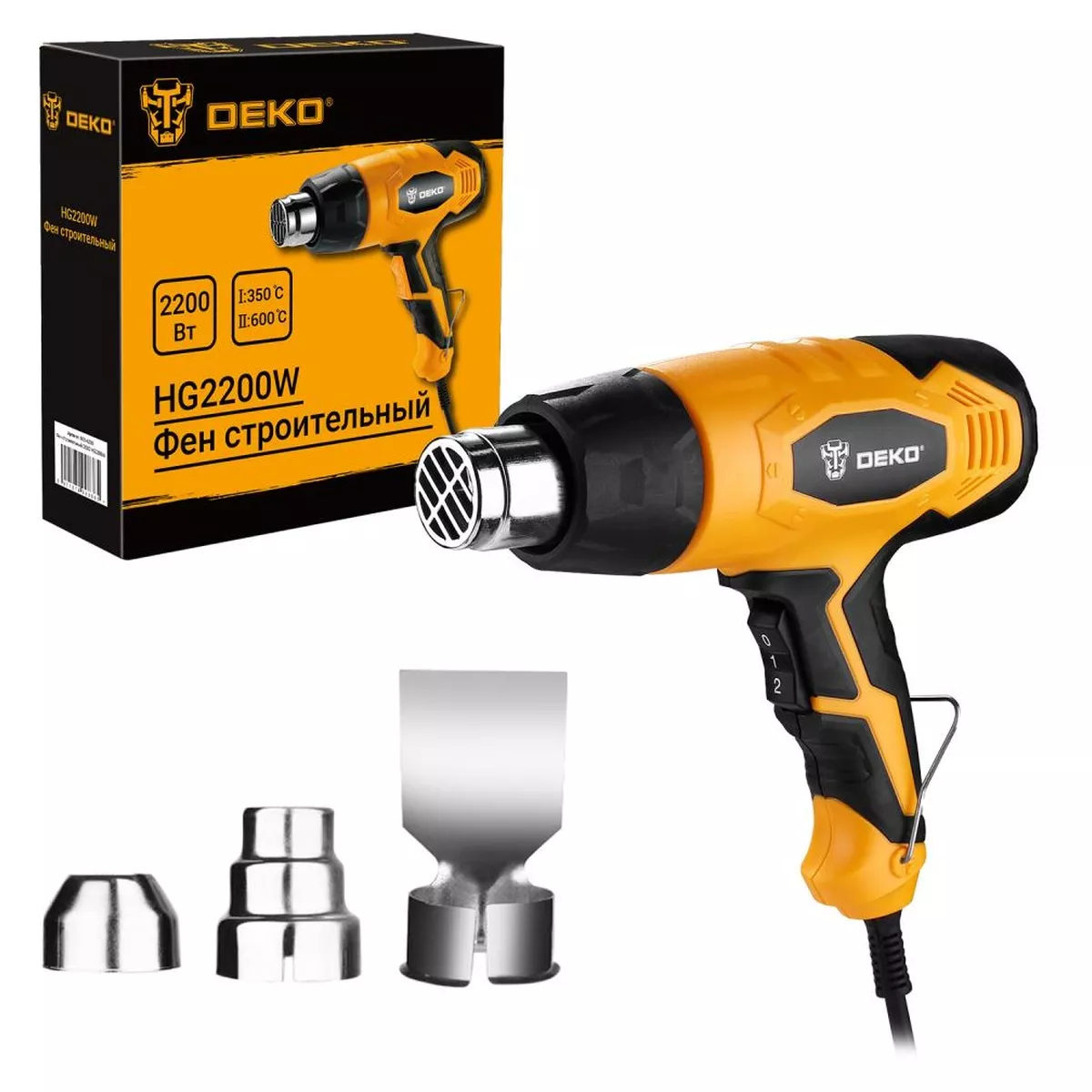 Фен строительный DEKO HG2200W 2200 Вт HG2200W