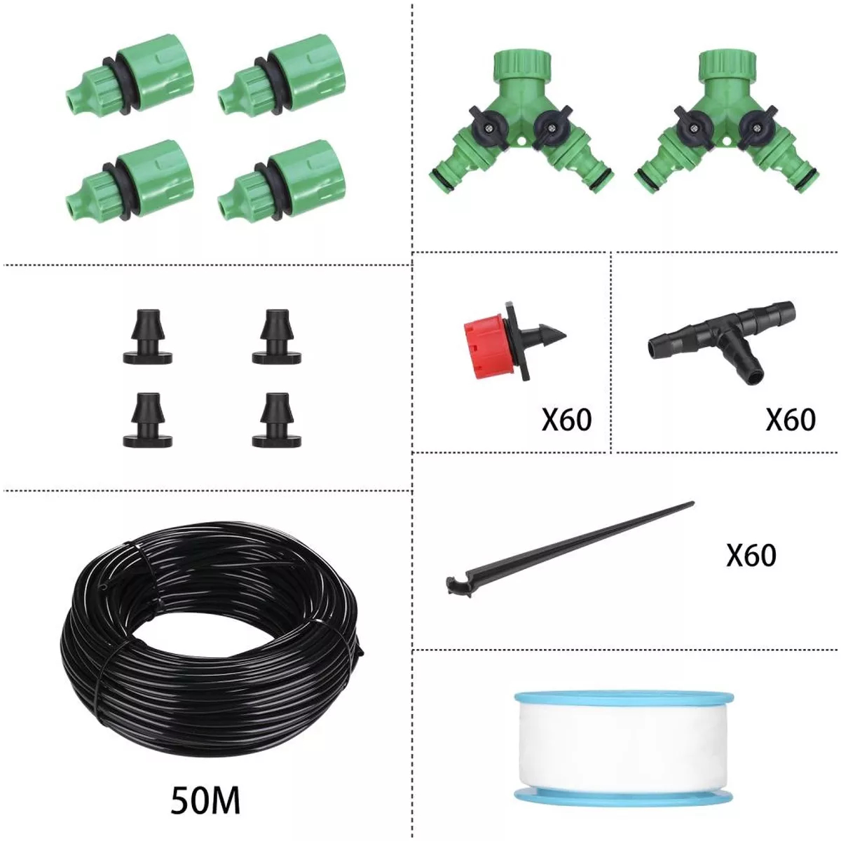 Система капельного полива DEKO DKI50 50 м с шаровым таймером DKIT03 065-0936/065-0923