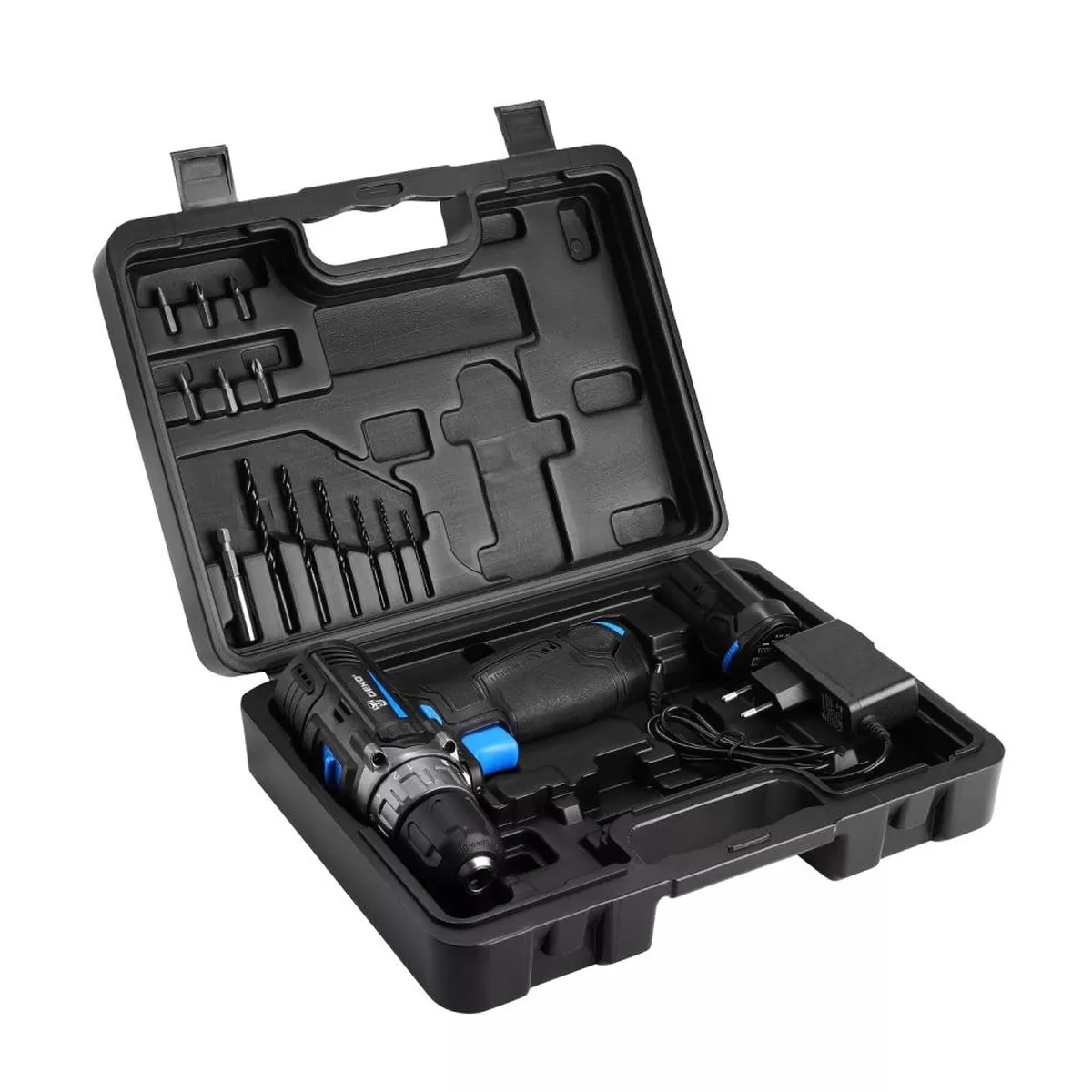 Дрель-шуруповерт аккумуляторная DEKO DKCD12V PRO 12 В 2x2.0 Ач кейс + набор 13 шт DKCD12V PRO