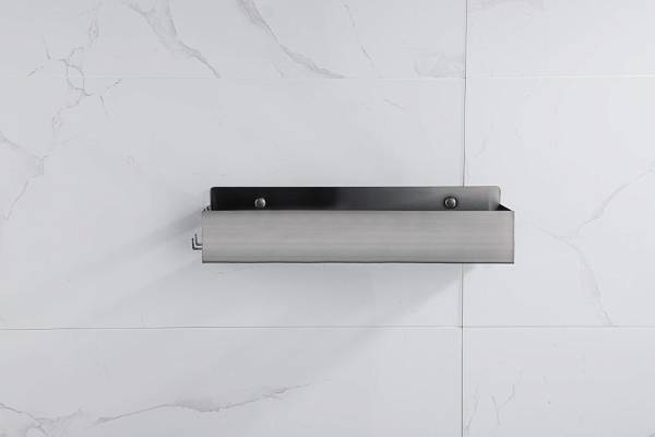 Полочка-корзинка Boheme Q прямоугольная подвесная с 2 крючками gun metal 10965-GM