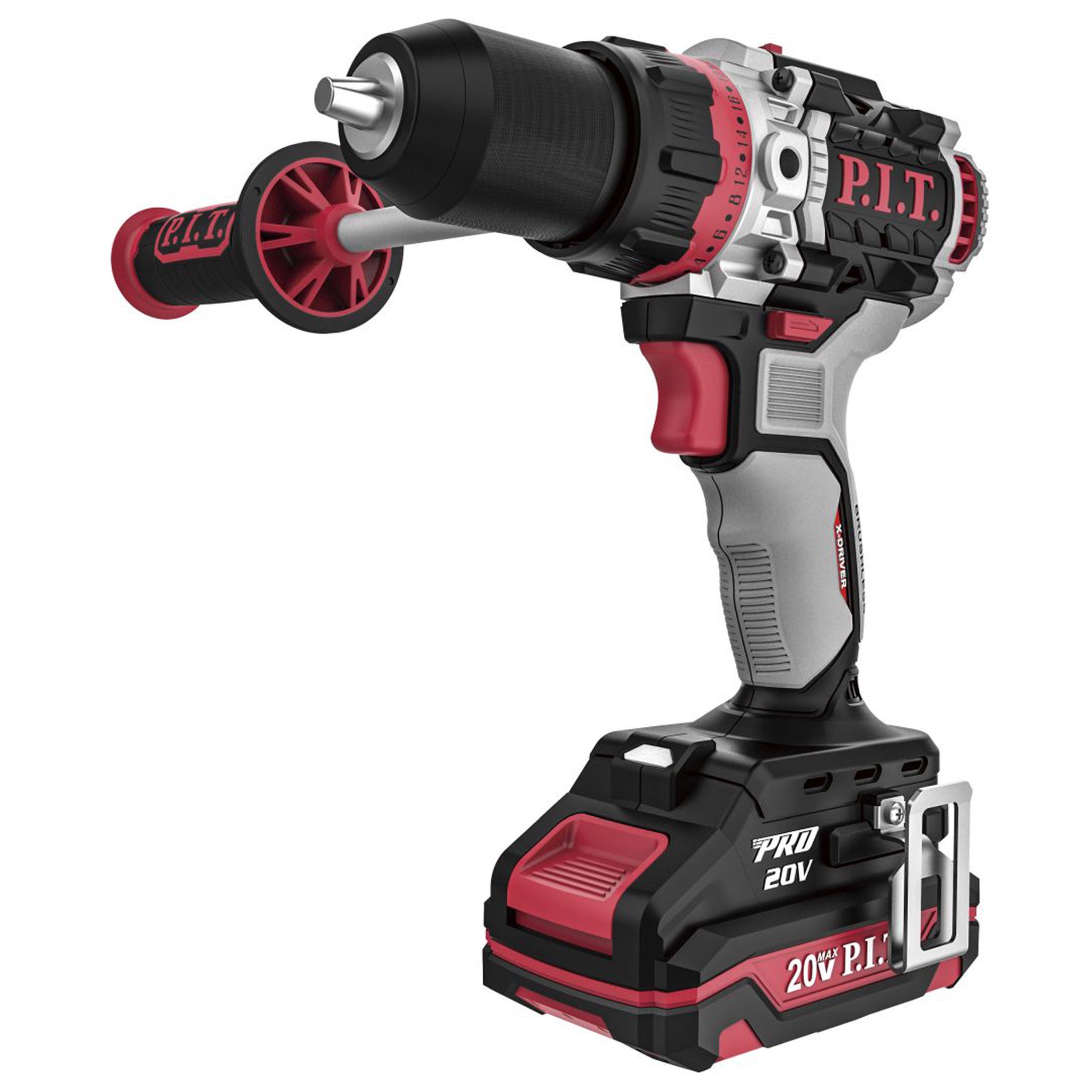 Дрель-шуруповерт аккумуляторная ударная P.I.T. X-DRIVER PSB20H-13D/1 20 В бесщеточная