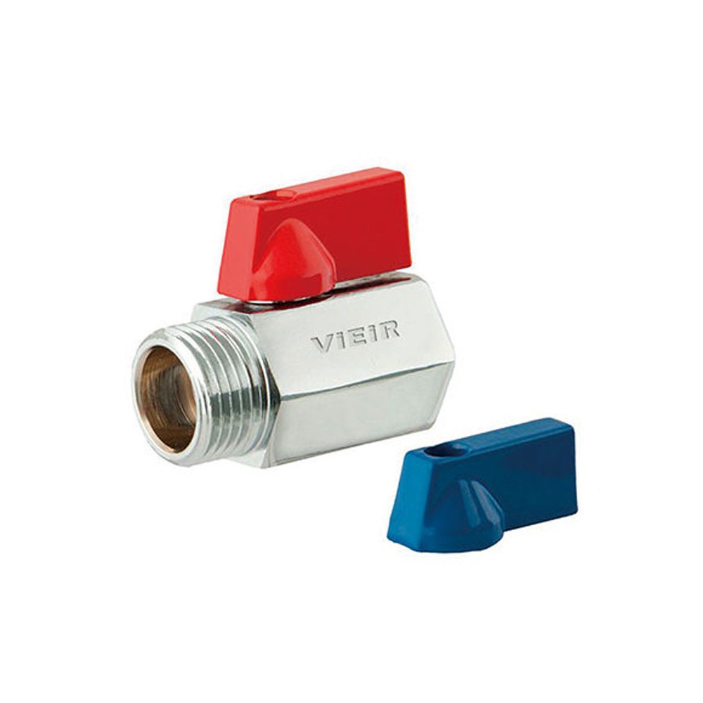 Кран шаровой мини ViEiR 1/2 ВН комплект 2 шт красная и синяя ручки VRFH3