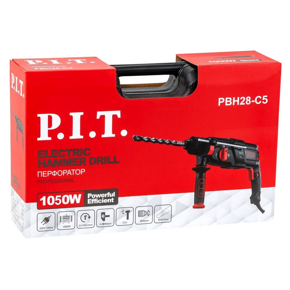 Перфоратор P.I.T. PBH28-C5 1050 Вт 3.2 Дж SDS-plus кейс PBH28-C5