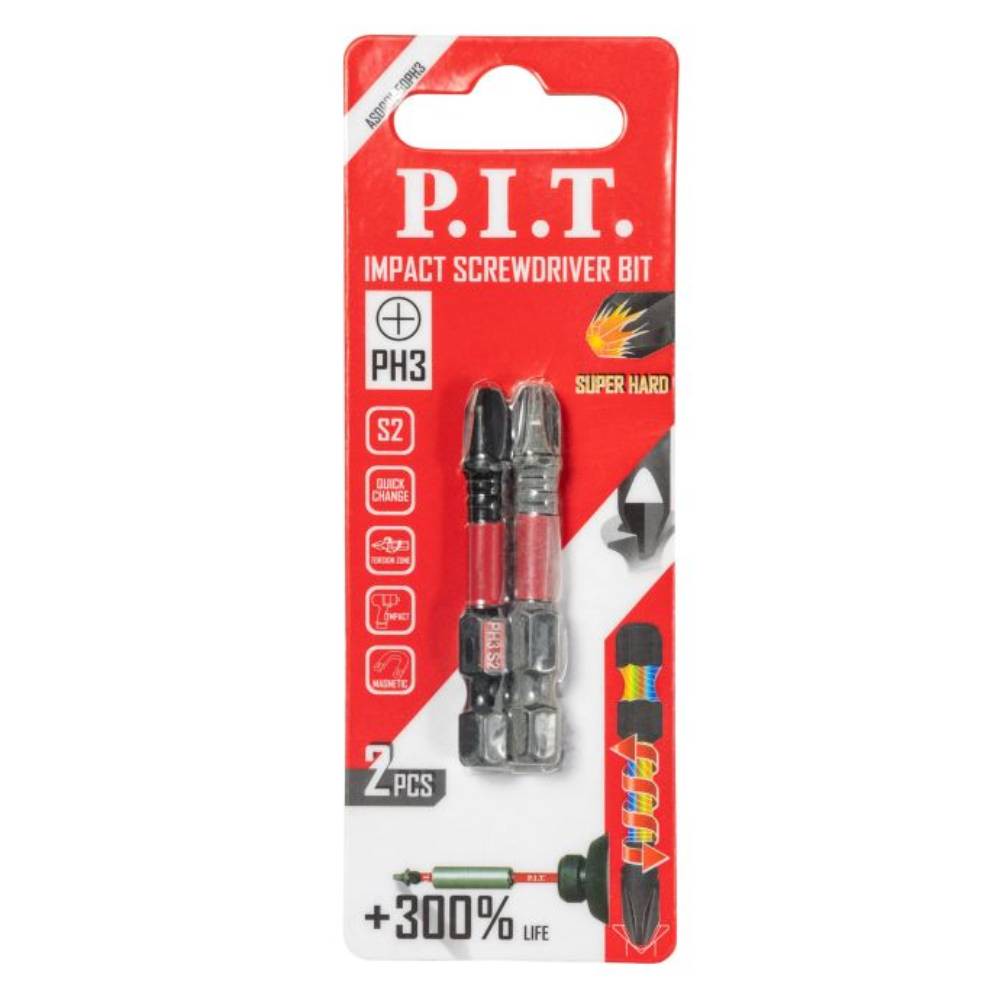 Бита ударная P.I.T. PH3 x 50 мм упаковка 2 шт. ASDR01-50PH3