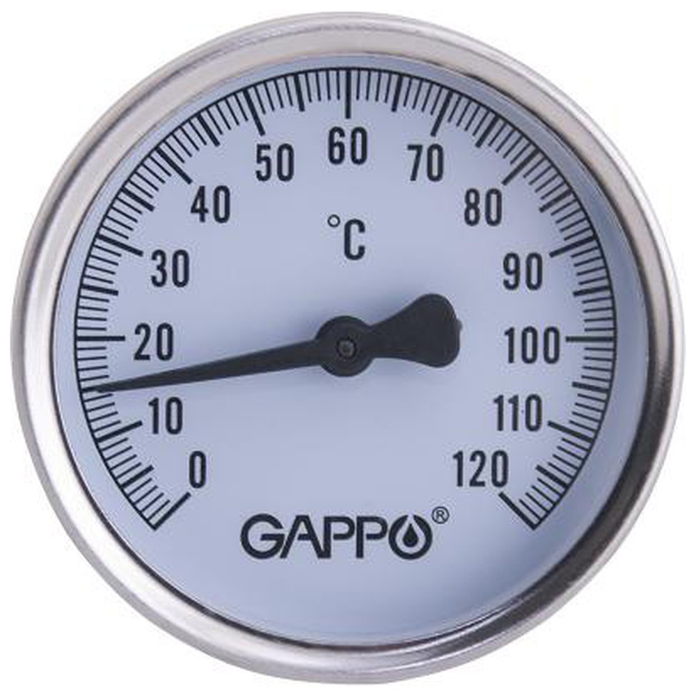 Термометр биметаллический погружной Gappo G1302 0-120 °C 1/2 G1302