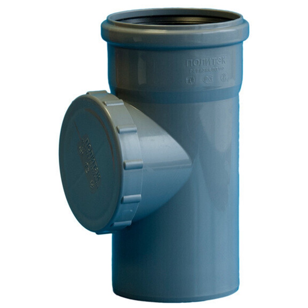 Ревизия Политэк 110 мм с крышкой серая 1654297