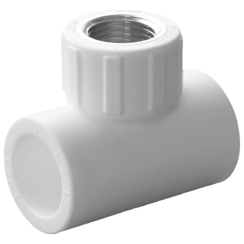 Тройник комбинированный Политэк PPRC 32х1 ВР белый 1672709