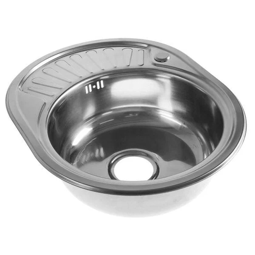 Мойка кухонная Jif врезная нержавеющая сталь 0.6 мм 570x450x160 мм с сифоном НС-1653166