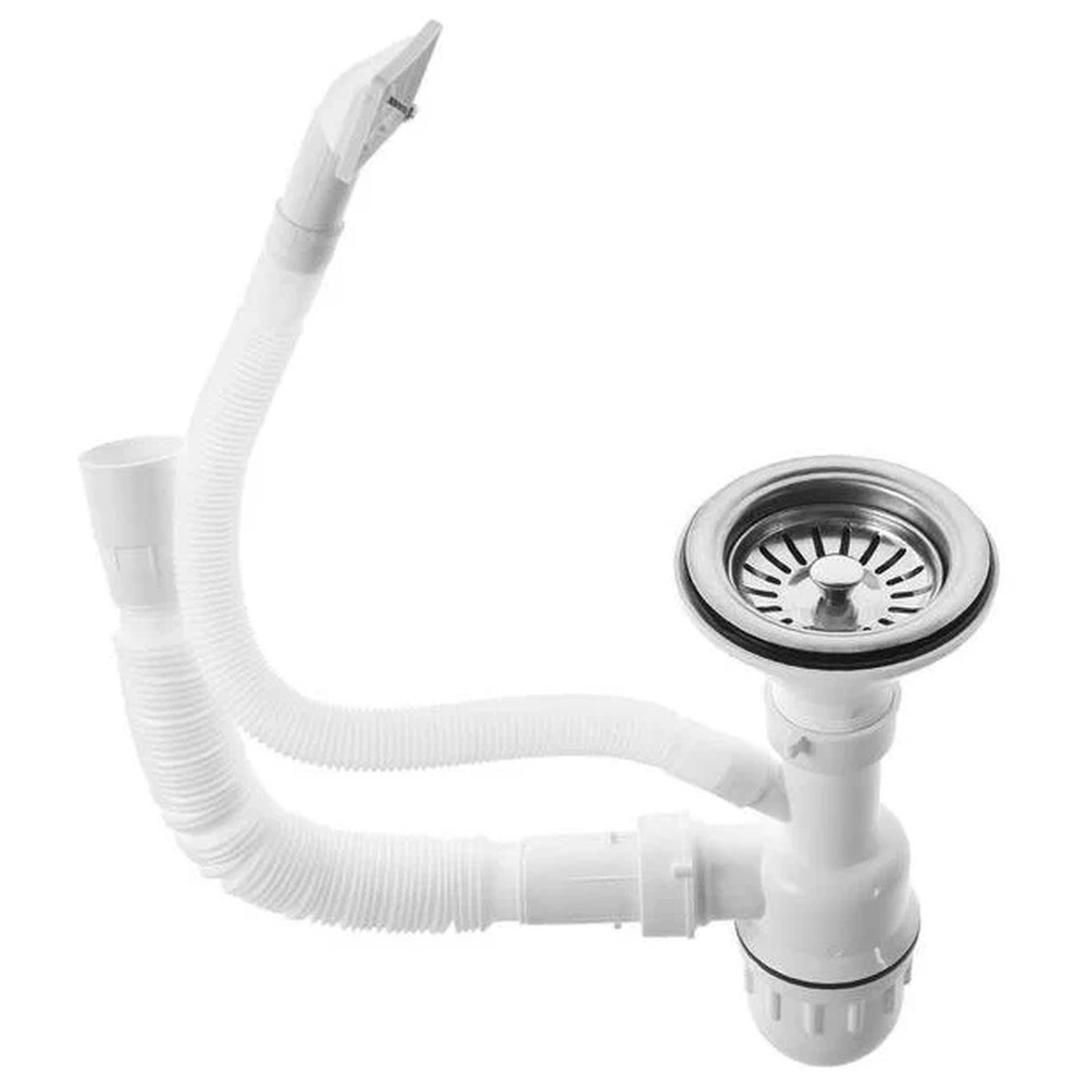 Мойка кухонная Jif врезная нержавеющая сталь 0.6 мм 570x450x160 мм с сифоном НС-1653166