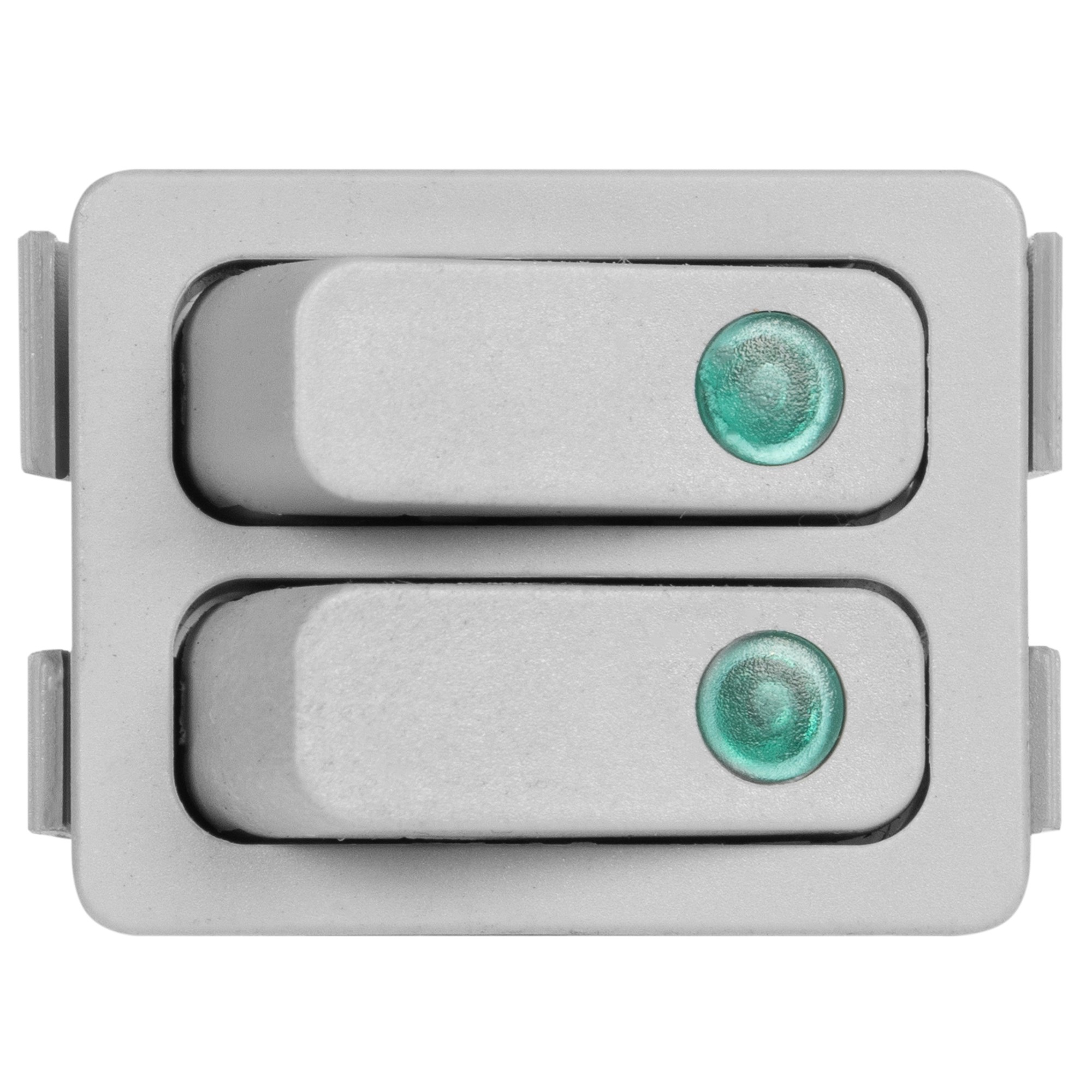 Выключатель клавишный Arcolectric C6003P двухклавишный зеленая линза серый C6003P