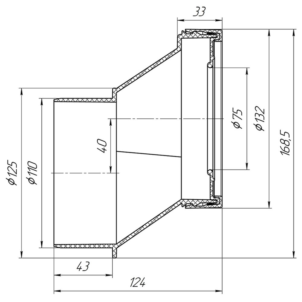 Манжета для унитаза эксцентрическая АНИ Пласт W0421 40 мм