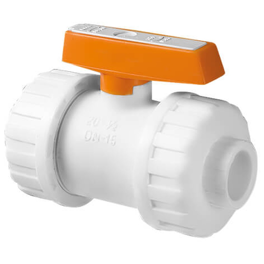 Кран шаровой полипропиленовый Altstream PPR 25 мм для агрессивных сред белый 1100025