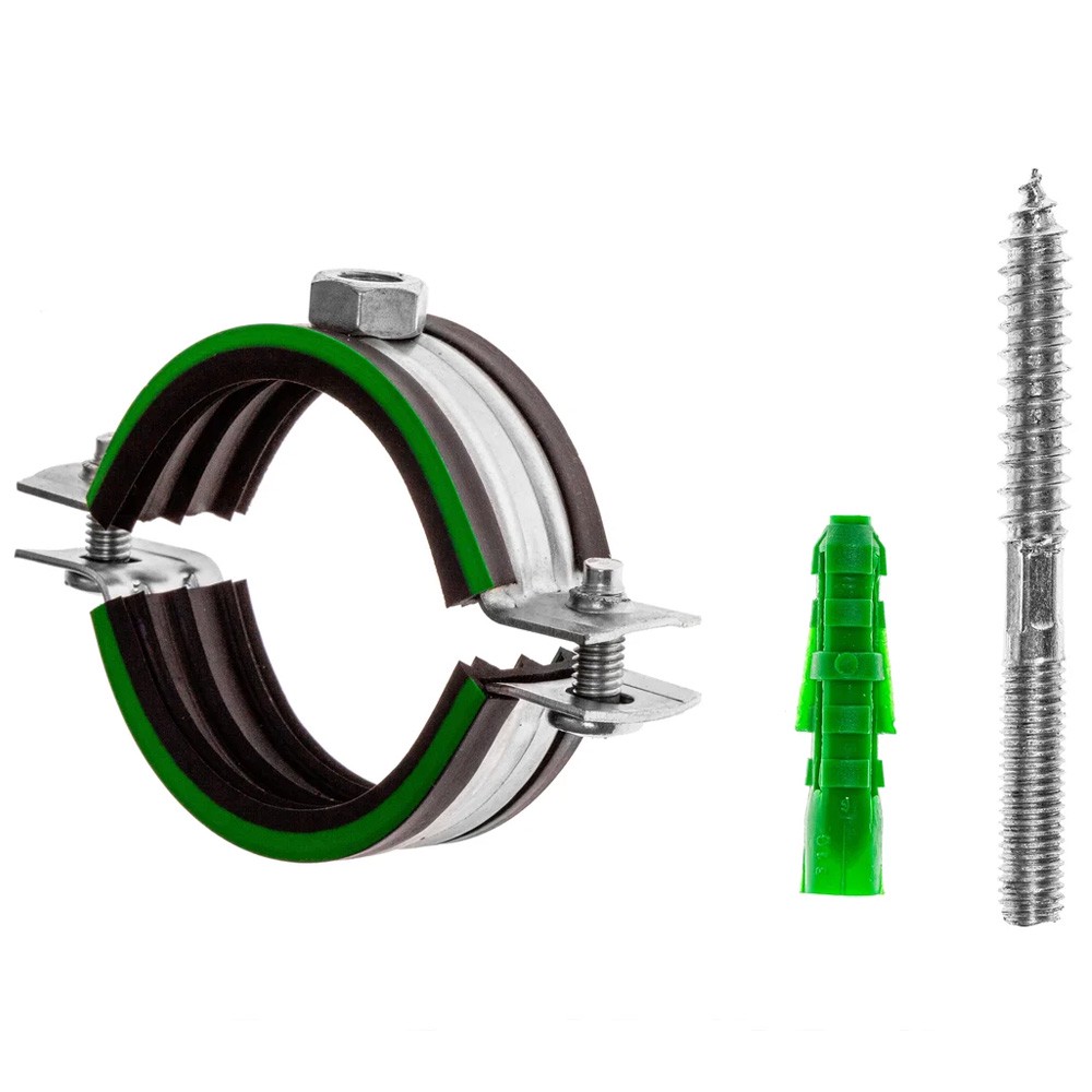 Хомут сантехнический металлический MAYER 88-94 мм 3 дюйма M10 со шпилькой и дюбелем 1669998