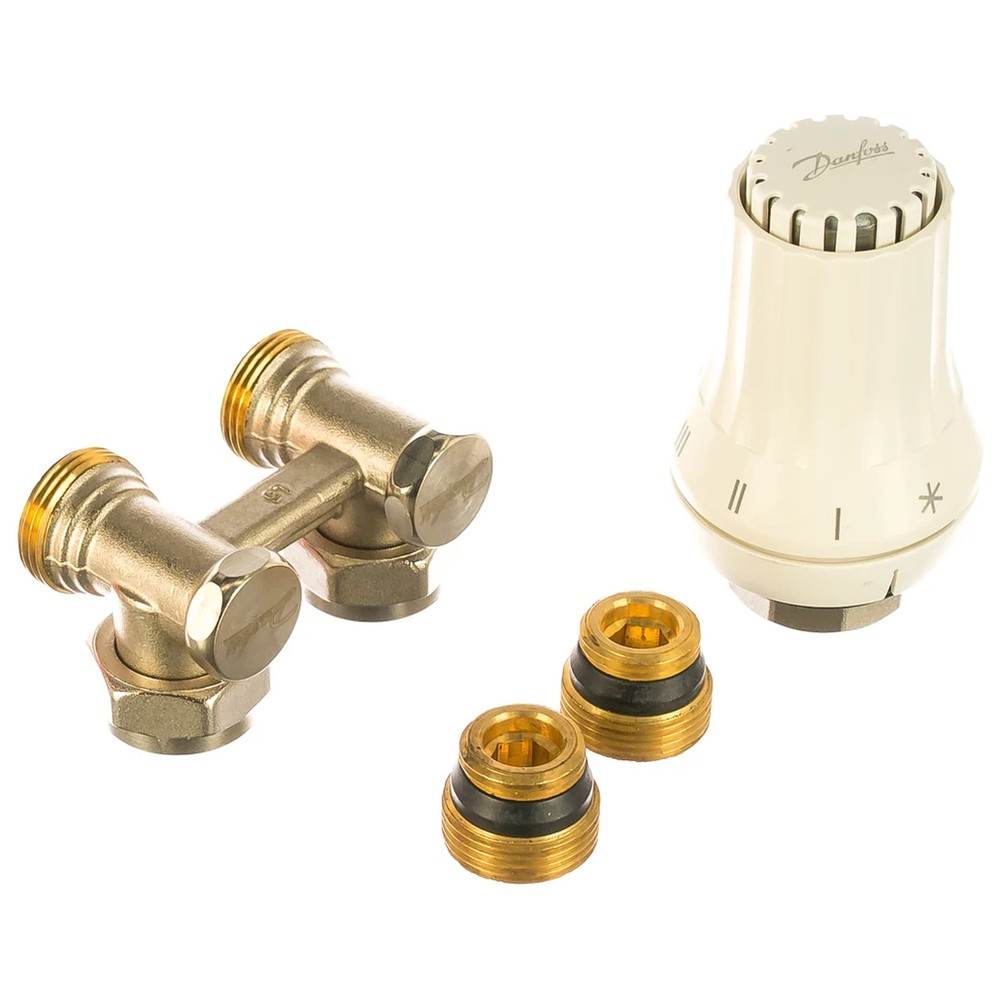Комплект для радиатора Danfoss RAE-K + RLV-KS угловой 3/4x1/2 013G5090
