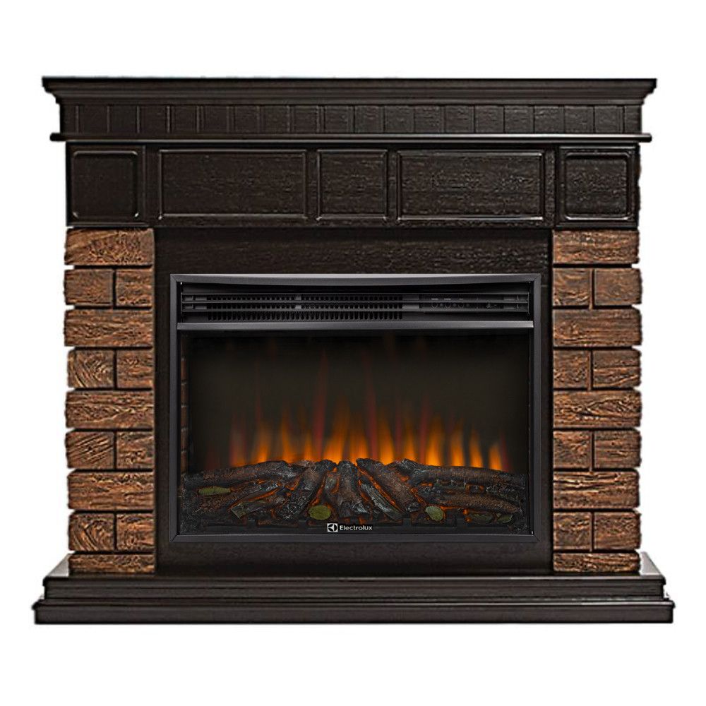 Каминокомплект: Очаг Electrolux 3320RLS N, портал Bricks Wood 30 кам. кор. шп. т.д