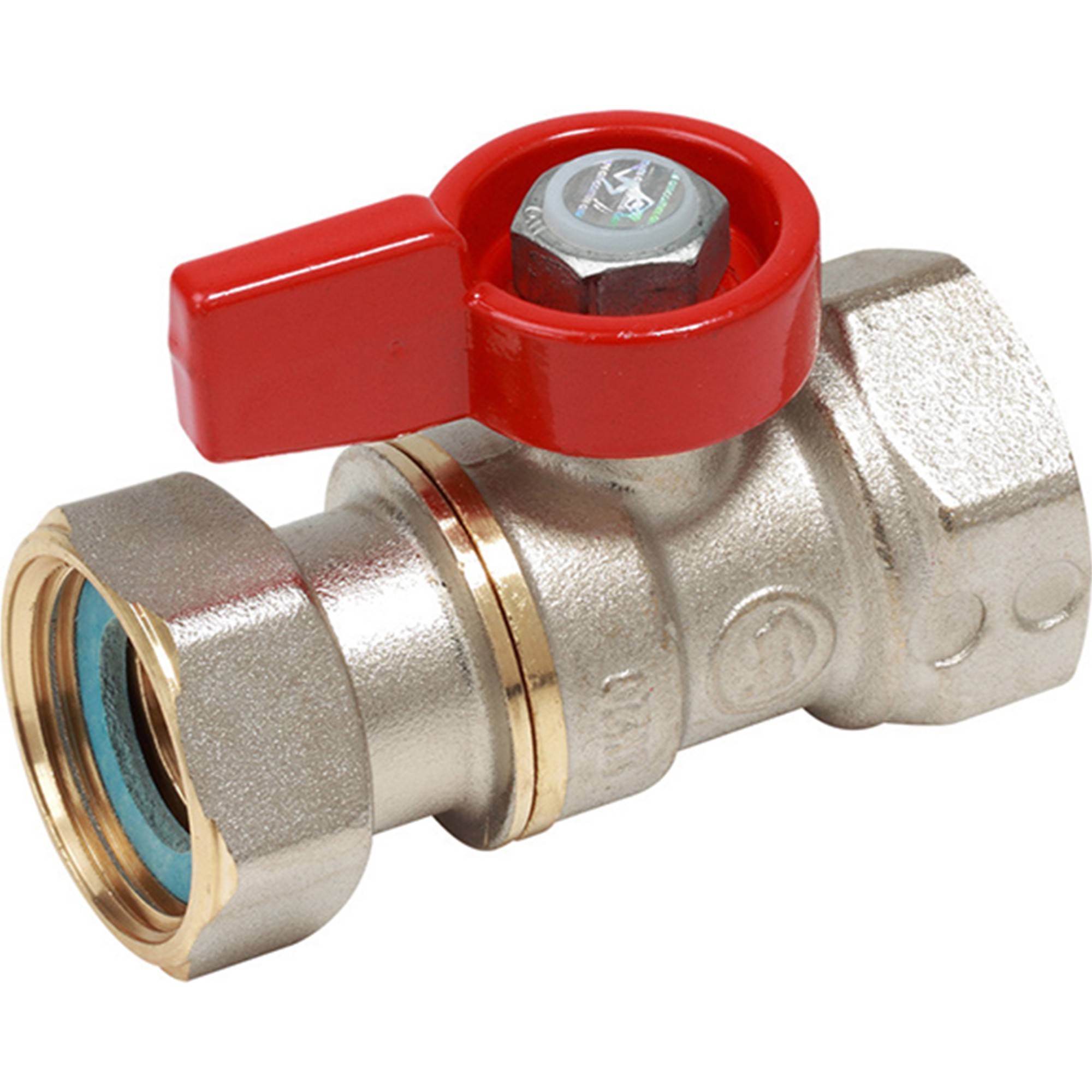 Кран шаровой Giacomini 1/2 дюйма ВР с накидной гайкой ручка-флажок R251PX012