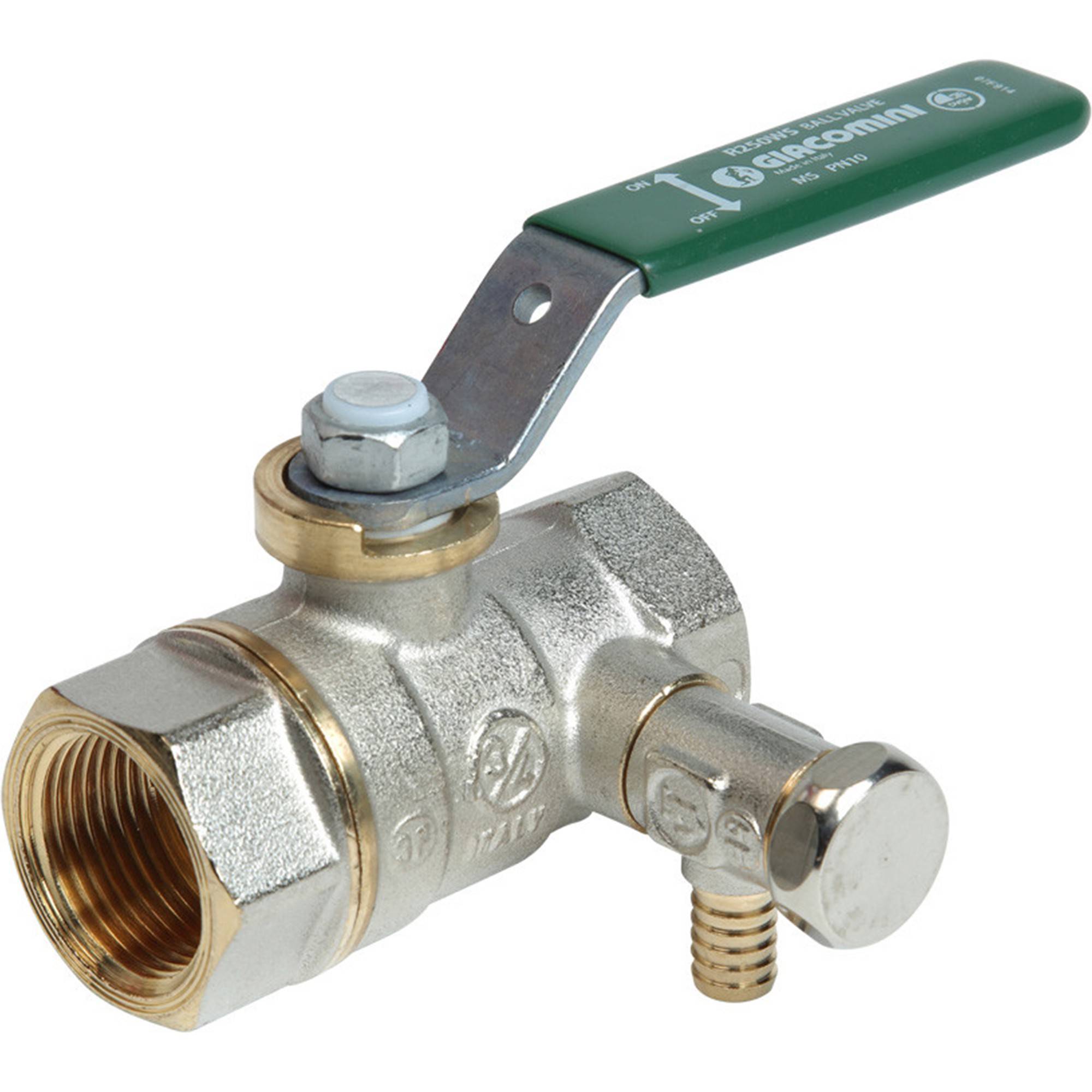 Кран шаровой Giacomini R250S 1 1/2 ВР-ВР со сливом рычаг R250SX007