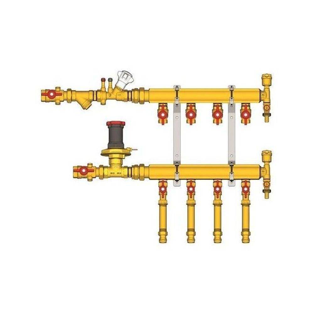 Узел коллекторный этажный Giacomini GE553 тип B1 3/4 x 1/2 на 10 выходов GE553Y010