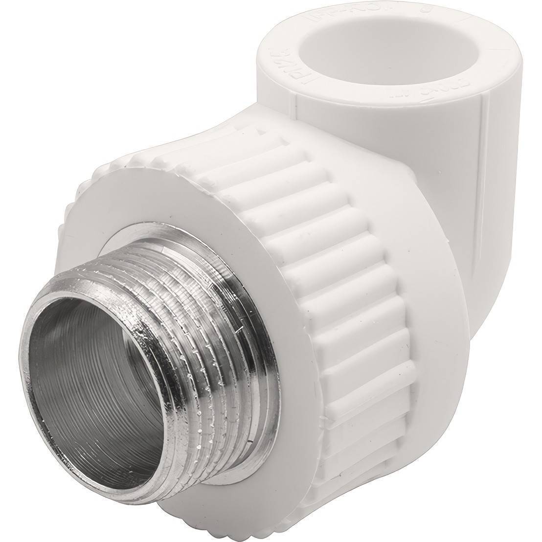 Угольник комбинированный 90° PP-R THERMOLIGHT 20 мм x 3/4 НР белый НС-1620676