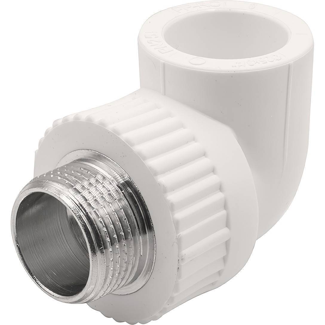 Угольник комбинированный PP-R THERMOLIGHT 25x3/4 НР белый 1620678