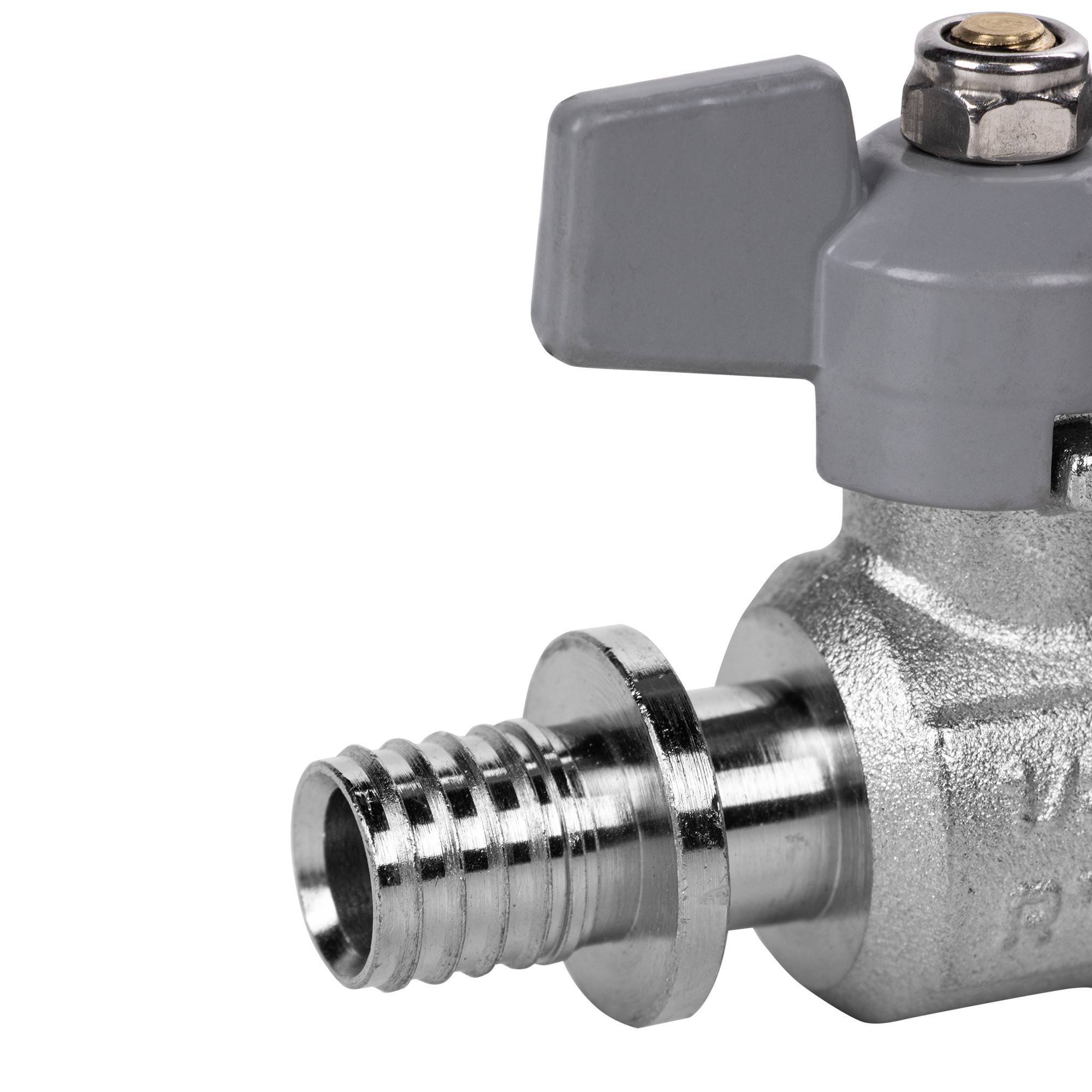 Кран шаровый с аксиальным соединением Royal Thermo 16x1/2 НГ RTE 07.016