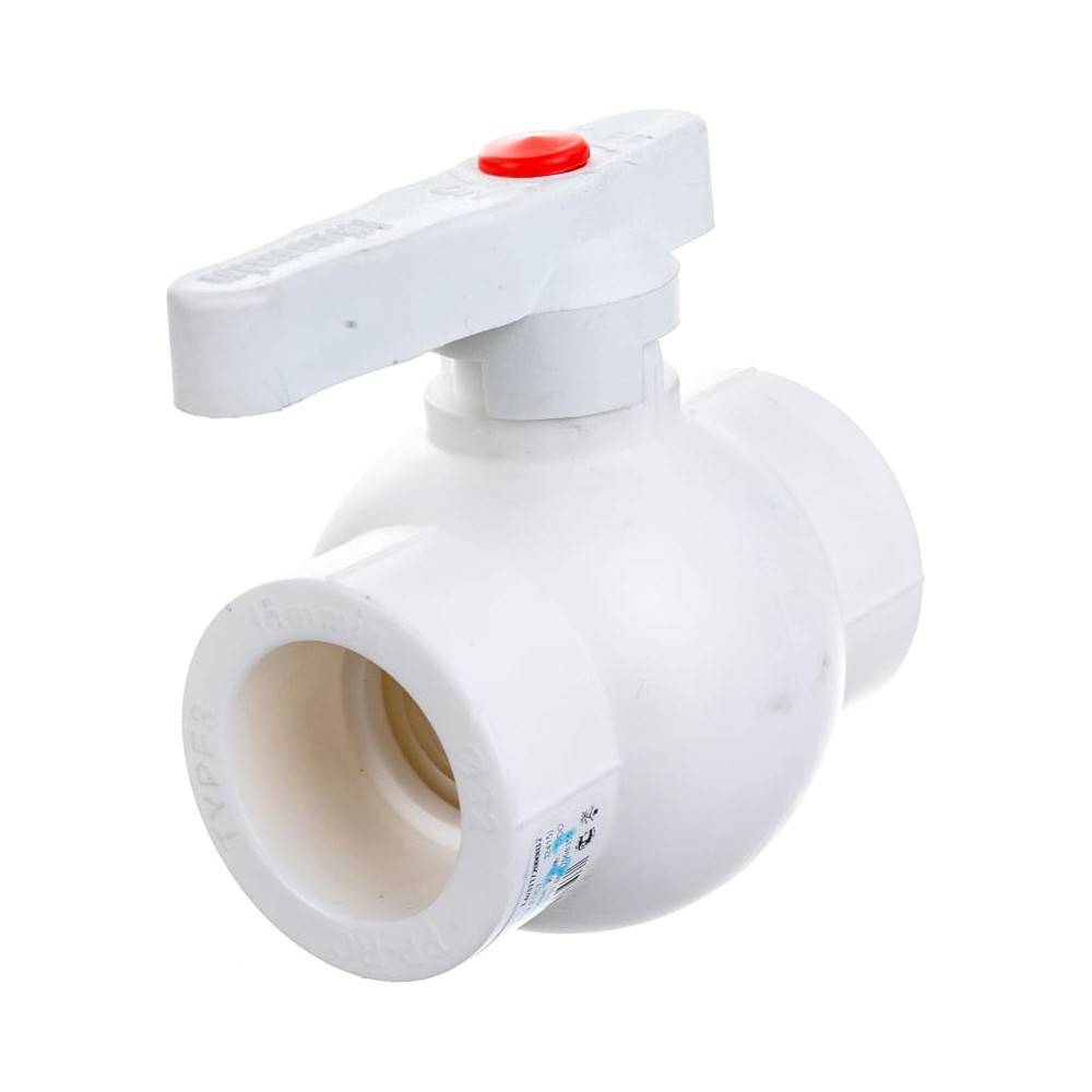 Кран шаровый PPR Lammin 50 мм белый 1641549