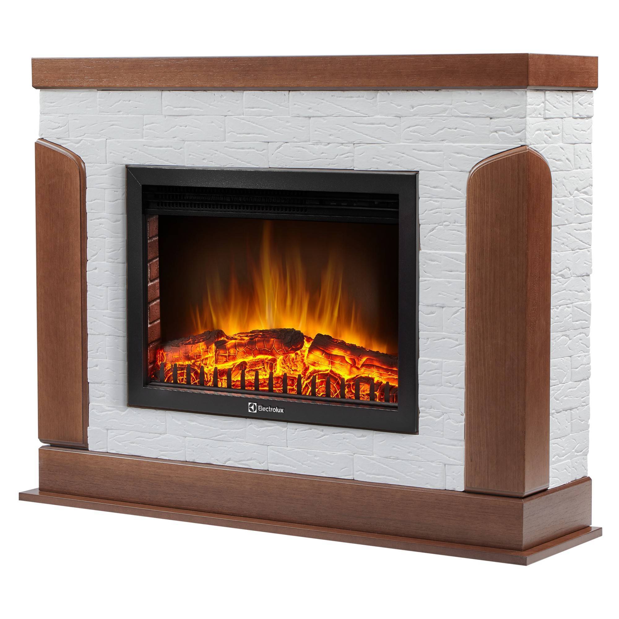 Портал для электрокамина Firelight Prestigio 25 камень белый шпон дуб НС-1524182