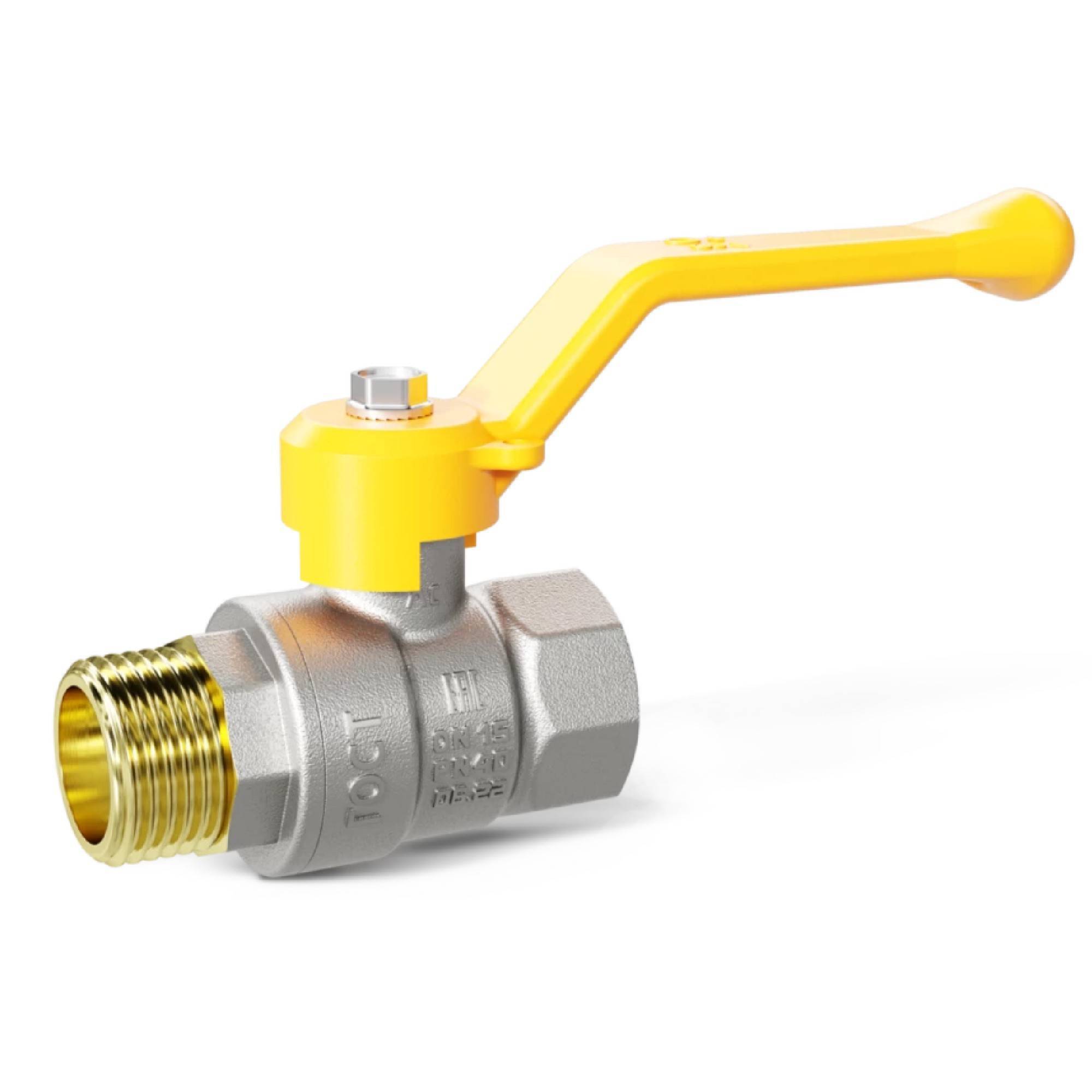 Кран шаровой латунный LD Pride 47.25.В-Н.Р.GAS Ду 25 Ру 40 вн-нр рычаг 47.25.В-Н.Р.GAS