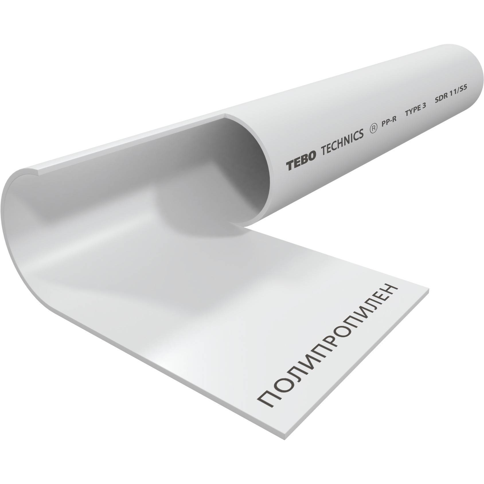 Труба полипропиленовая TEBO PP-R SDR6 PN20 20х3.4 мм штанга 2 м белая 1520062