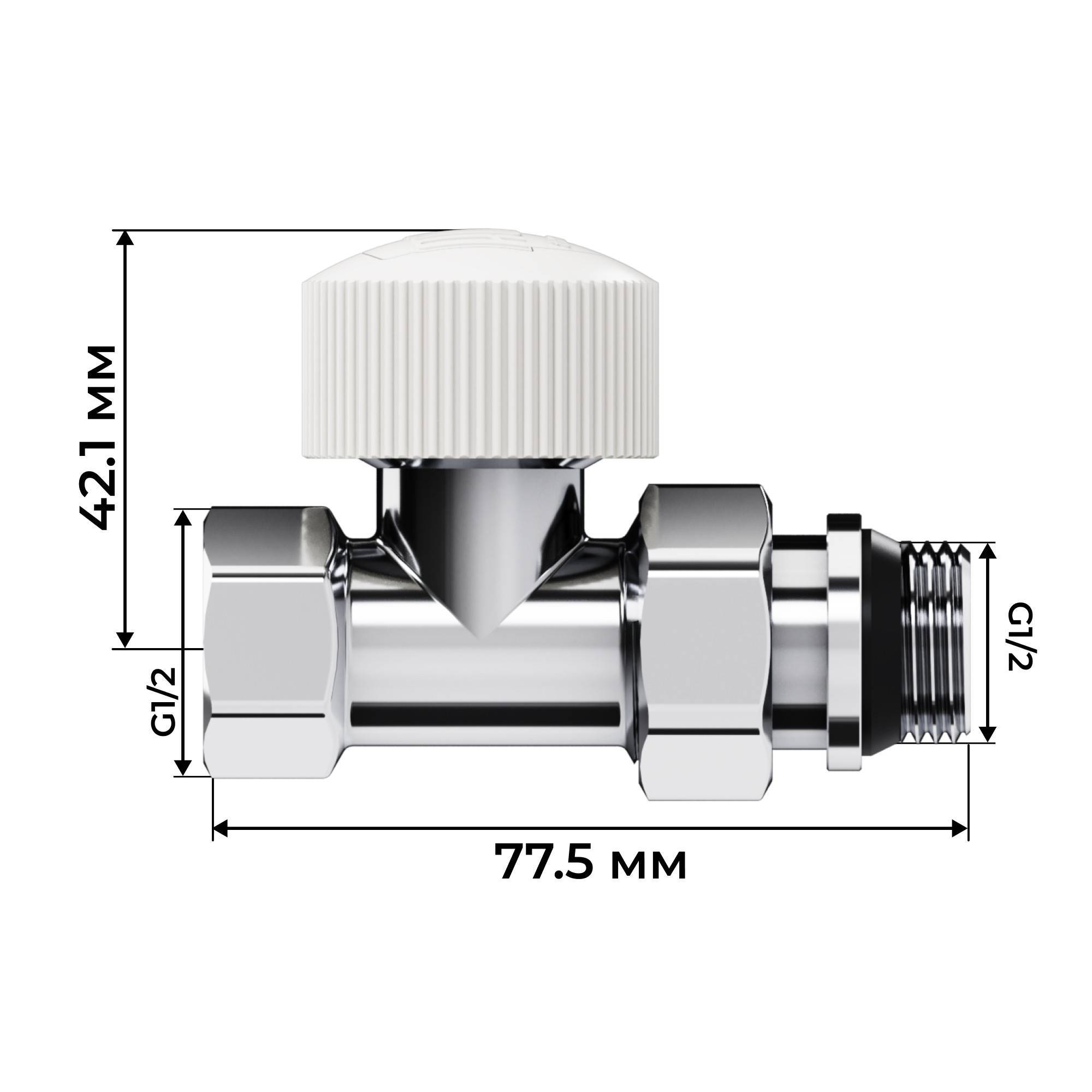 Набор термостатический прямой Royal Thermo Design 1/2 M30x1,5 Хром НС-1640377