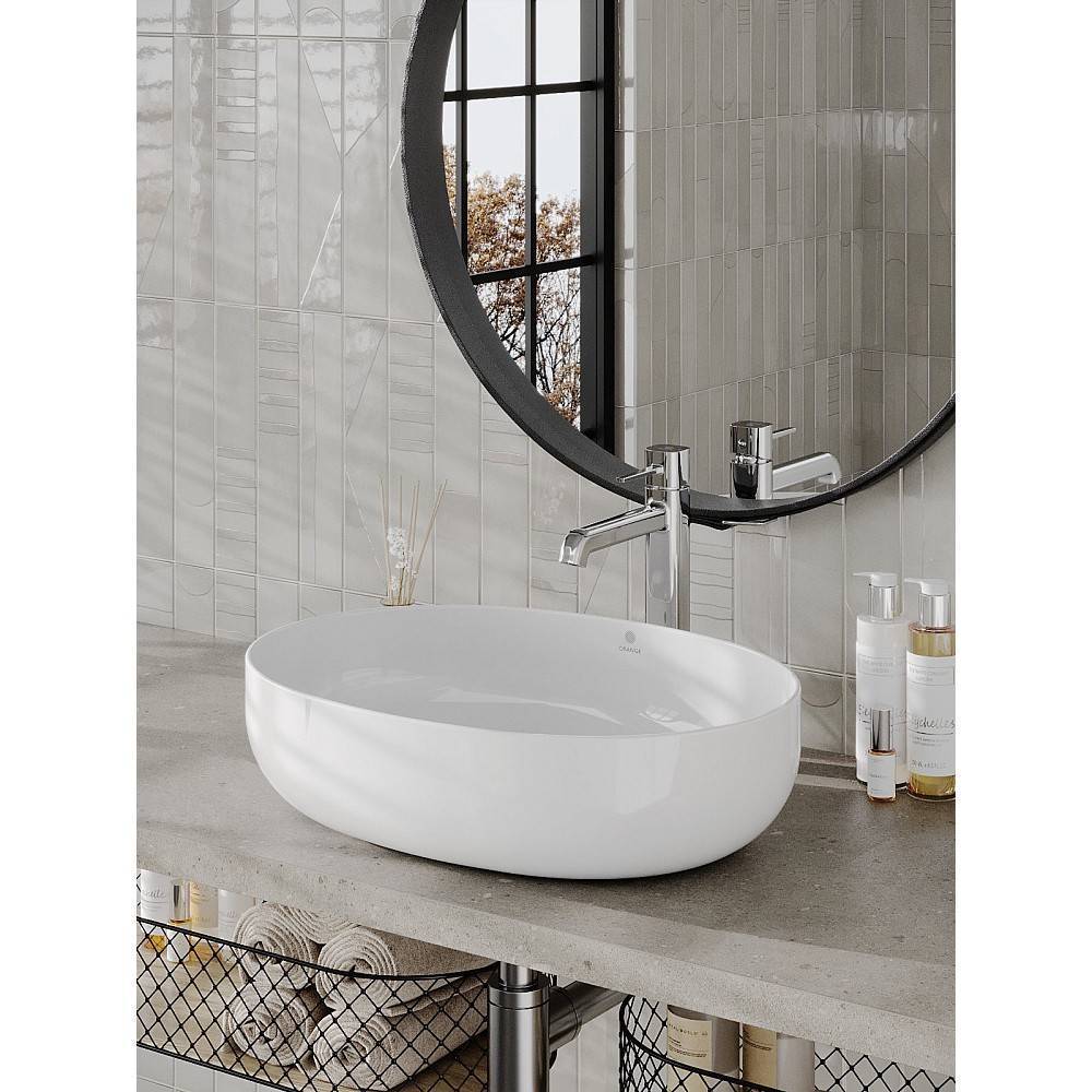 Раковина накладная Orange B05 санфарфор белый глянец B05-520W