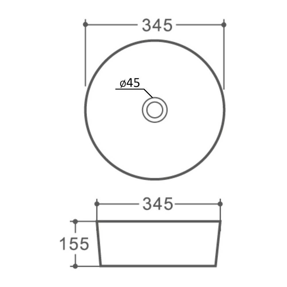 Раковина накладная Orange B07 санфарфор белый глянец B07-345W