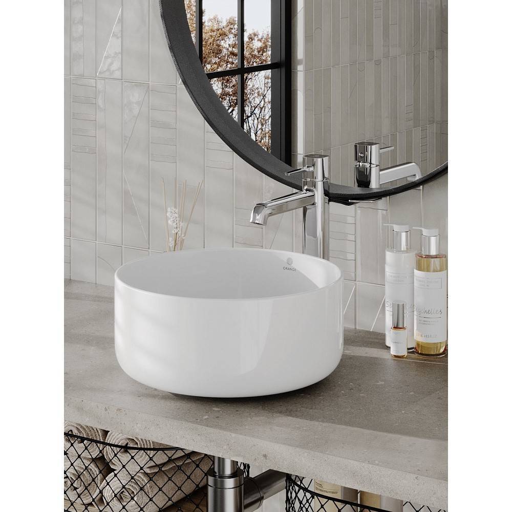 Раковина накладная Orange B07 санфарфор белый глянец B07-345W