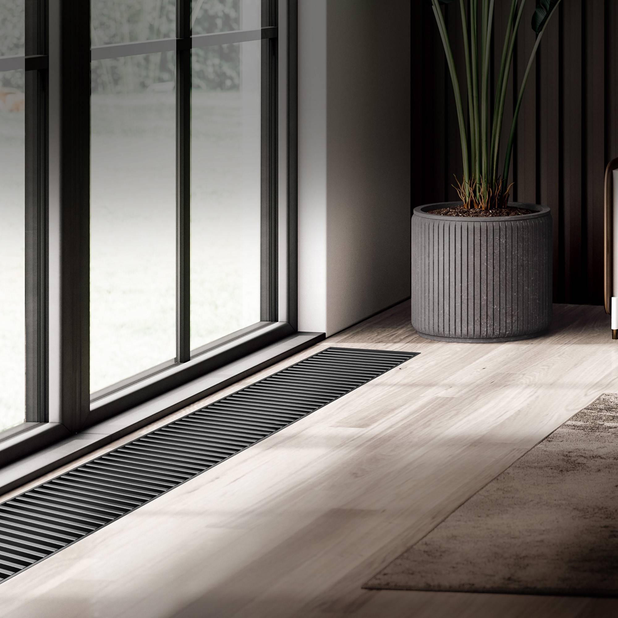 Конвектор внутрипольный Royal Thermo ATRIUM TURBO 190x250x1500 мм инверторный DG-U-BL НС-1666120