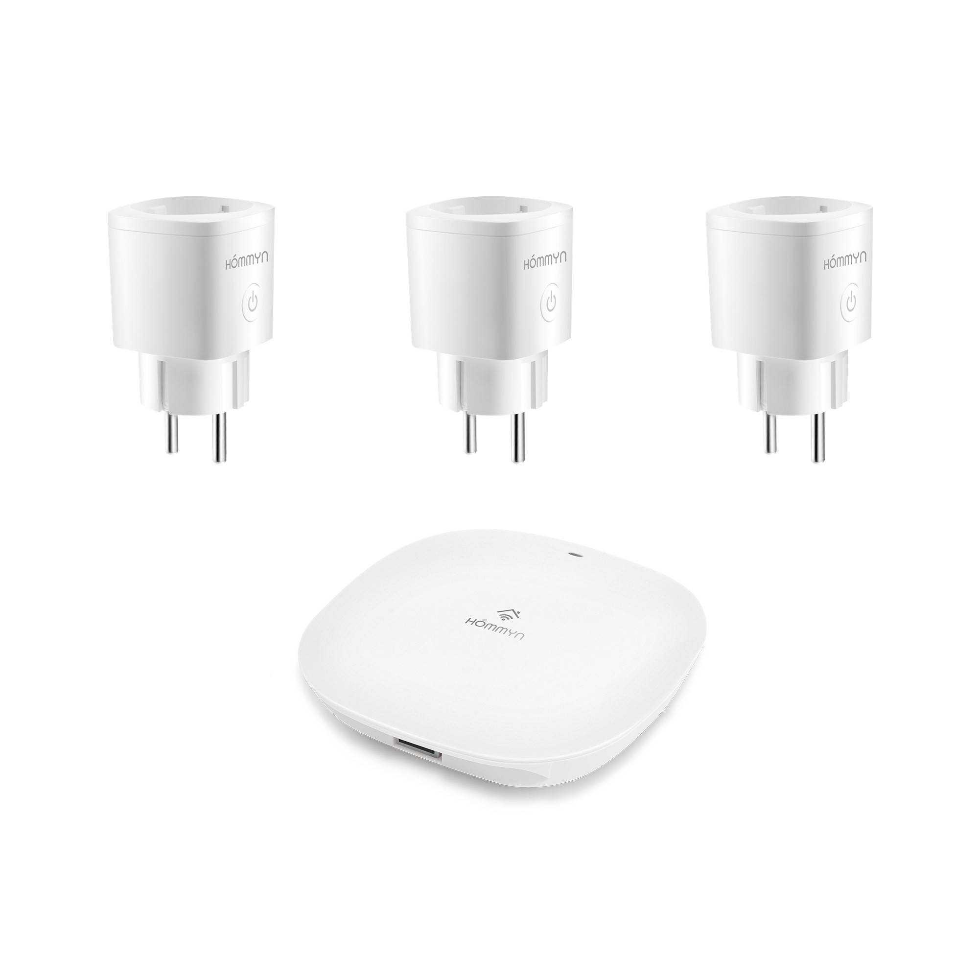 Комплект из 3 умных розеток и хаба HOMMYN SP3HOMKIT07