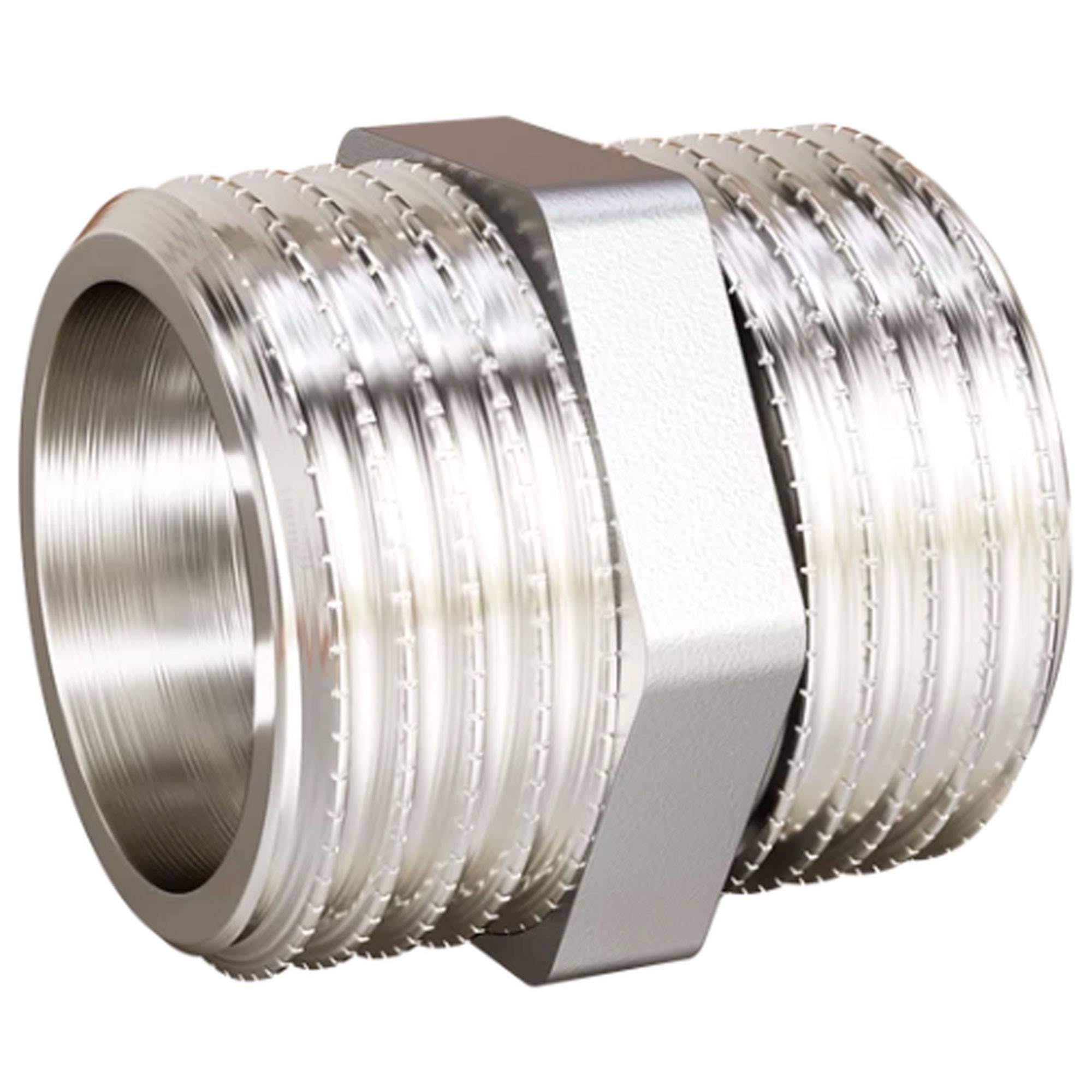 Ниппель прямой LD Pride DN15 1/2 дюйма НР-НР латунь никелированная LD.P.N.15.N