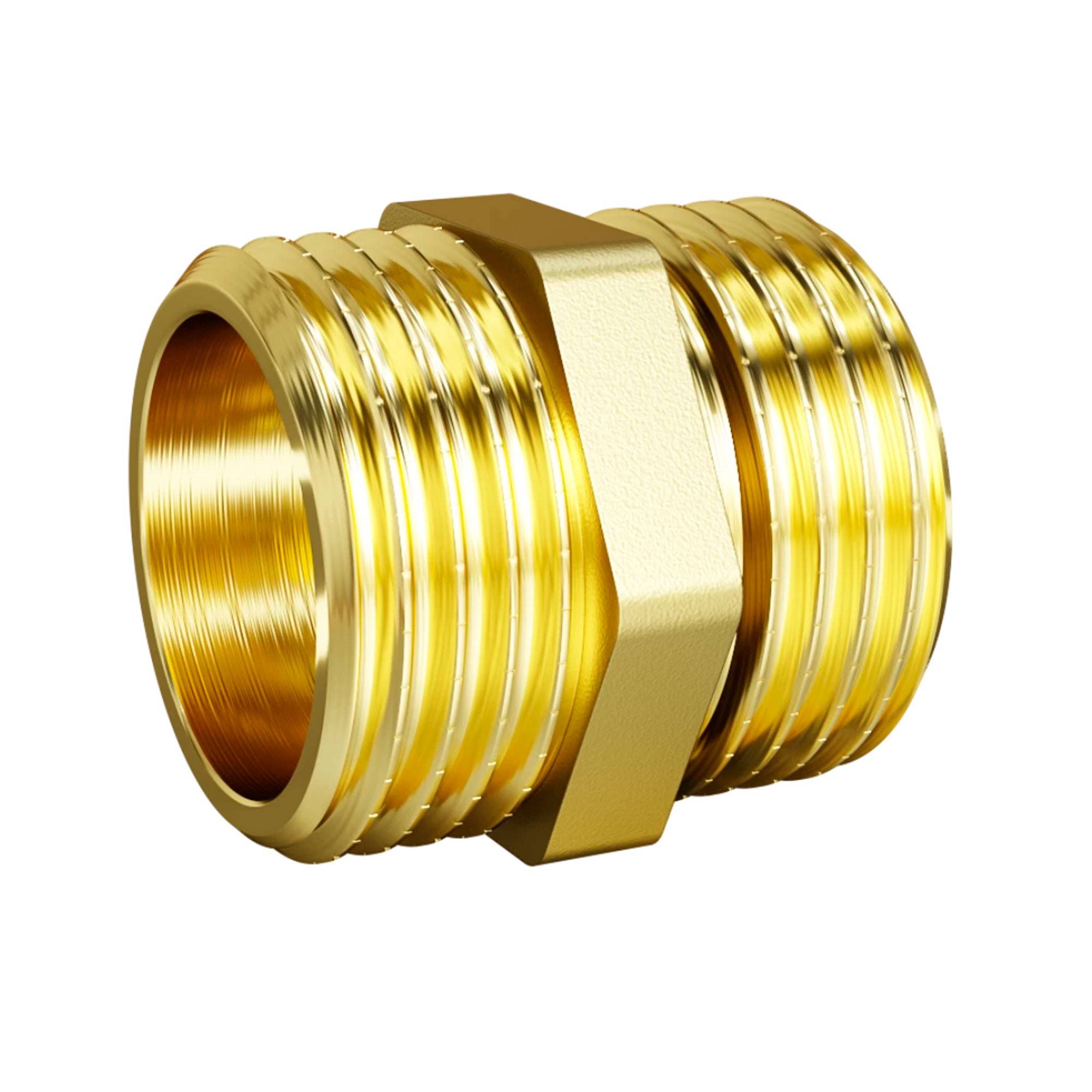 Ниппель прямой LD Pride DN20 3/4 дюйма НР-НР латунь LD.P.N.20.L