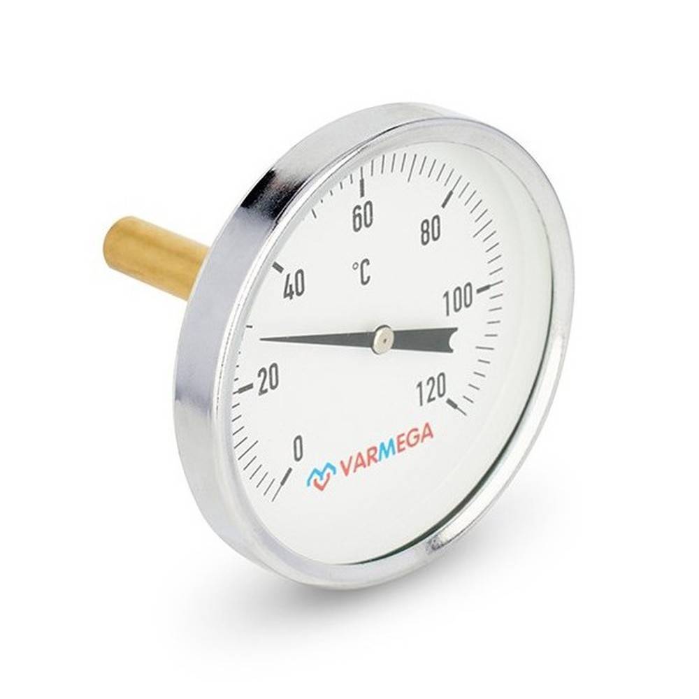 Термометр биметаллический Varmega 0-120 °C 100 мм гильза 50 мм 1/2 VMMT03-105004