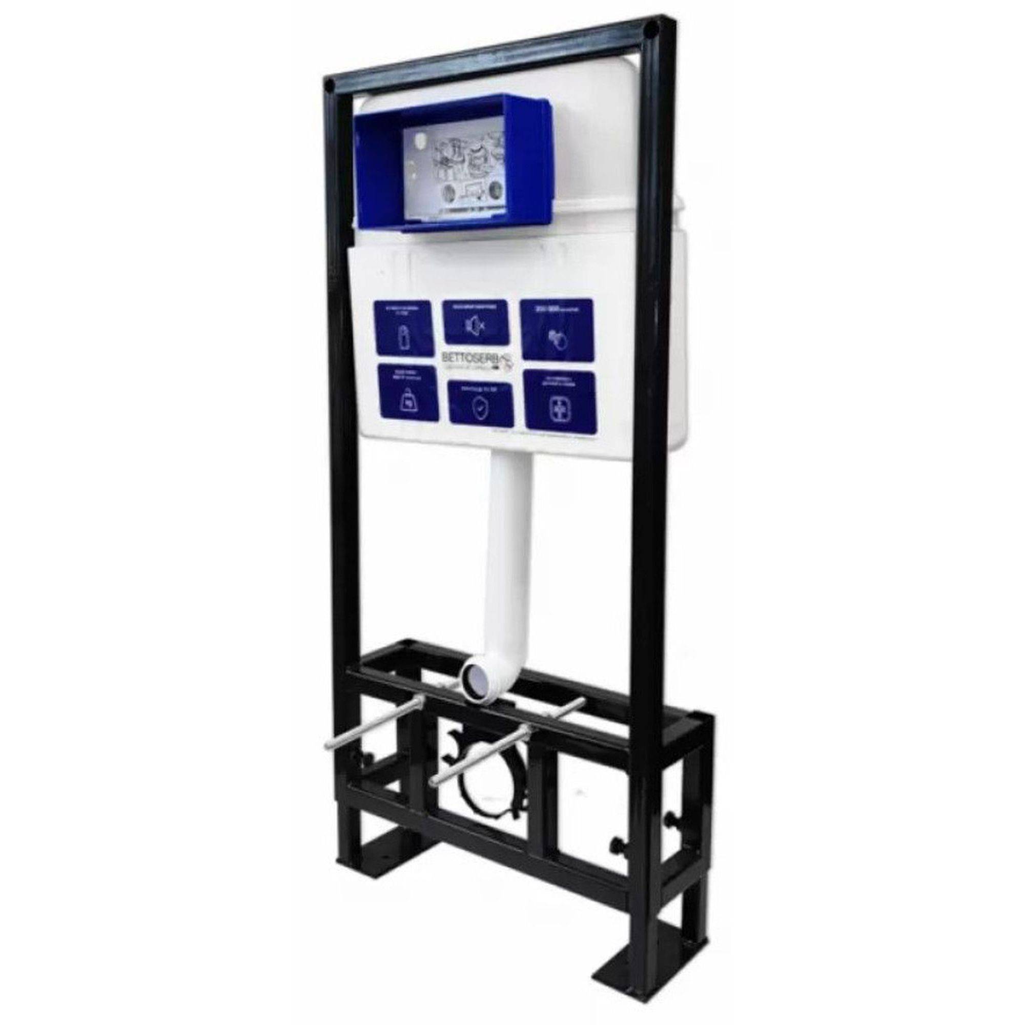 Система инсталляции для унитаза Bettoserb Sava Free Standing с клавишей смыва черный матовый/хром глянец 1637774